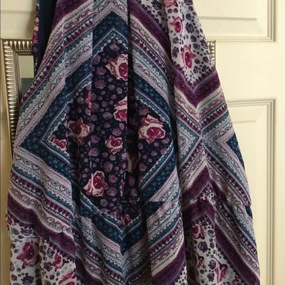 Purple and Blue Mini Halter Dress - Picture 4 of 4